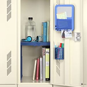 Tools for School Height & Width Adjustable Locker Shelf - Strong ABS Plastic - Width Adjusts from 8"-12.5" & Height Adjusts from 10"-14" - Patented Design - Beware of Cheap IMITATIONS - (Blue)