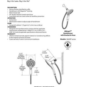 Moen Engage Magnetix Oil Rubbed Bronze Six-Function 5.5-Inch Handheld Showerhead with Magnetic Docking System, 3662EPORB