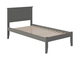 atlantic furniture ar8611009 madison platform bed with open foot board, twin xl, grey