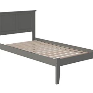 Atlantic Furniture AR8611009 Madison Platform Bed with Open Foot Board, Twin XL, Grey