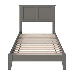 Atlantic Furniture AR8611009 Madison Platform Bed with Open Foot Board, Twin XL, Grey