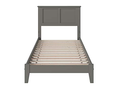 Atlantic Furniture AR8611009 Madison Platform Bed with Open Foot Board, Twin XL, Grey