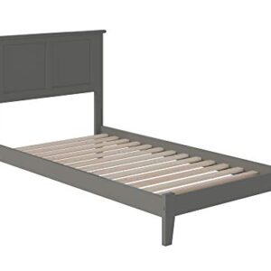 Atlantic Furniture AR8611009 Madison Platform Bed with Open Foot Board, Twin XL, Grey