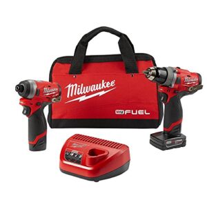milwaukee electric tools 2596-22 m12 fuel 2pc kit - 1/2" drill & 1/4" hex impact