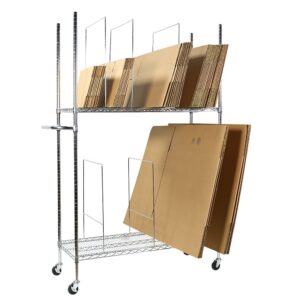 apollo hardware commercial grade chrome 2-tier wire carton storage stand unit