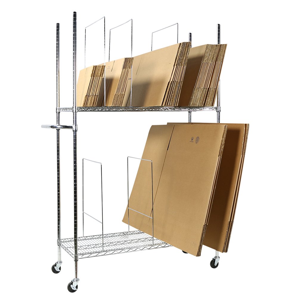 Apollo Hardware Commercial Grade Chrome 2-Tier Wire Carton Storage Stand Unit