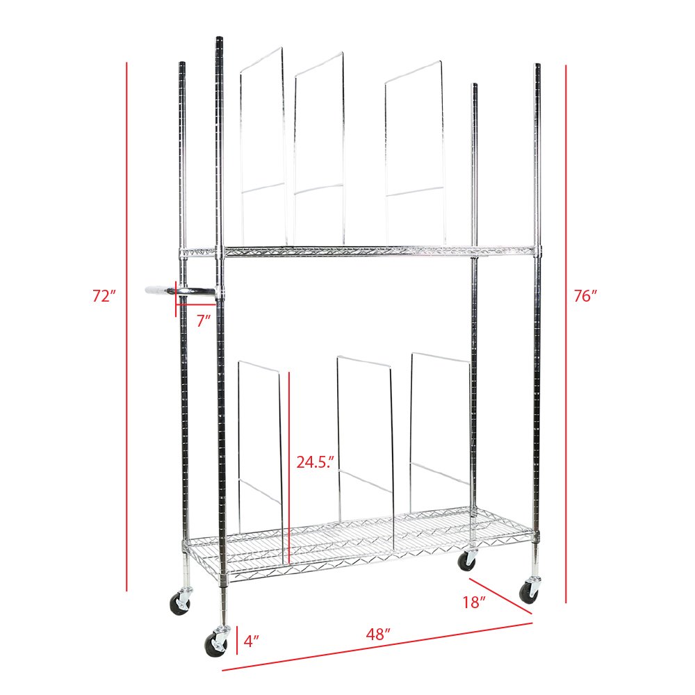 Apollo Hardware Commercial Grade Chrome 2-Tier Wire Carton Storage Stand Unit