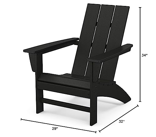 POLYWOOD AD420BL Modern Adirondack Chair, Black