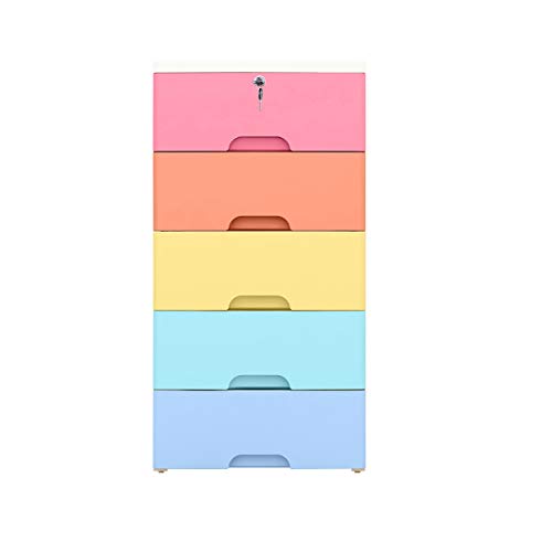 Nafenai Plastic Cabinet 5 Drawers Storage Dresser,Small Closet Drawers Organizer Unit for Clothes,Toys,Bedroom,Playroom,Colorful