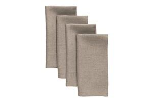 solino home linen cloth napkins set of 4 – natural, 100% pure linen fabric dinner napkins 20 x 20 inch – fete machine washable napkins for summer – handcrafted from european flax
