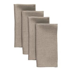 Solino Home Linen Cloth Napkins Set of 4 – Natural, 100% Pure Linen Fabric Dinner Napkins 20 x 20 Inch – Fete Machine Washable Napkins for Summer – Handcrafted from European Flax