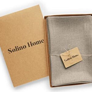 Solino Home Linen Cloth Napkins Set of 4 – Natural, 100% Pure Linen Fabric Dinner Napkins 20 x 20 Inch – Fete Machine Washable Napkins for Summer – Handcrafted from European Flax