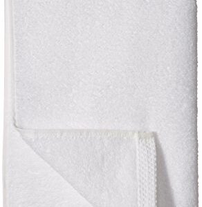 Amazon Basics 100% Cotton Quick-Dry Hand Towel, 8-Pack, White, 28" x 16"