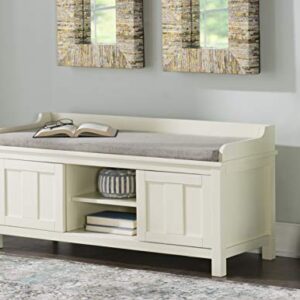 Linon Micah White Storage Bench