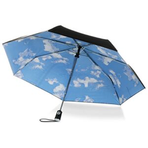 totes under canopy print auto open close umbrella, one size, sky