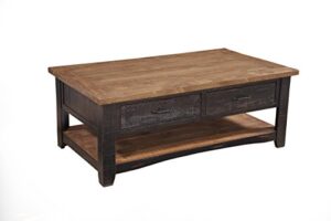 martin svensson home rustic coffee table, antique black and honey tobacco