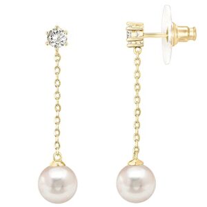 pavoi womens 14k yellow-gold-plated-brass sterling silver post shell pearl drop earring