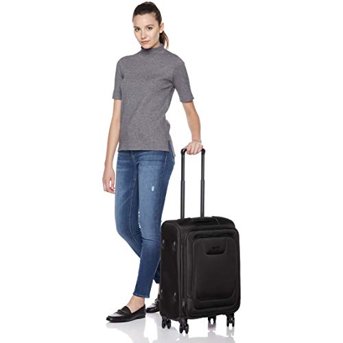 Amazon Basics Expandable Softside Carry-On Spinner Luggage Suitcase With TSA Lock And Wheels - 23 Inch, Black