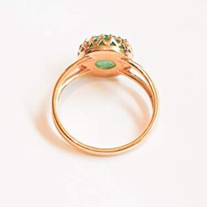 14k Gold Filled Jade Ring Gemstone Natural Stone Princess Setting