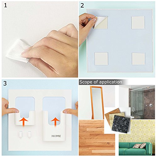 Easy Eco Life Bedside Shelf Accessories Organizer- Wall Mount Self Stick On,Ideal for Glasses,Remote,Earphone, Cell Phone Charger,Manicure Kit