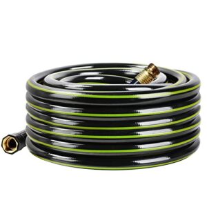 worth garden 5/8 in. x 25 ft. garden hose - 5/8'' x 25' durable non kinking pvc water hose with brass fittings - short flexible hose for household and professional use 12-year warranty - h155b04