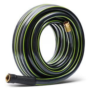 worth garden 3/4 x 25ft water hose - durable non kinking garden hose - pvc material with brass hose fittings - flexible hose for household and professional use