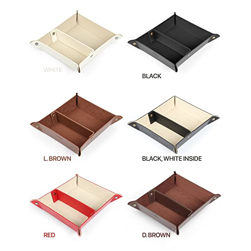 Londo Leather Tray Organizer - Practical Storage Box for Wallets, Watches, Keys, Coins, Cell Phones and Office Equipment