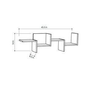 Ada Home Décor Watson Wall Shelf, 45.5'' x 14'' x 8.5'', Mustard