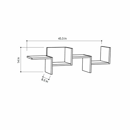 Ada Home Décor Watson Wall Shelf, 45.5'' x 14'' x 8.5'', Mustard