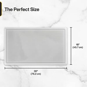 Thirteen Chefs Plastic Cutting Board with Juice Groove - Extra Large Cutting Board for Meat, Grilling, BBQ, Smoking, Fruit, and More - 30" x 18" x 0.5" - White