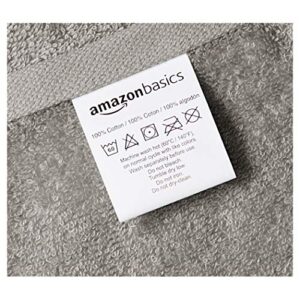 Amazon Basics Cotton Hand Towel, 12-Pack, Gray, 16" x 26"