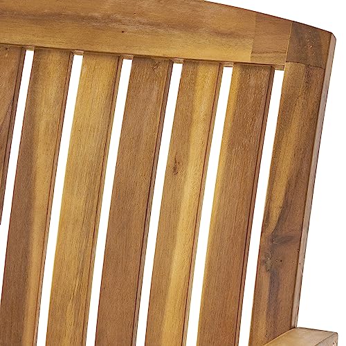 Christopher Knight Home Selma Acacia Rocking Chair with Cushion, Teak Finish