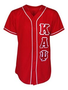 mega greek mens kappa alpha psi baseball jersey (red, large)