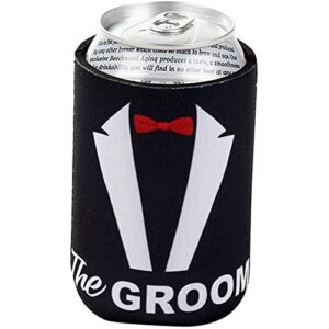 12 Pack Team Groom Neoprene Can Cooler Sleeves, Groomsmen Gifts Beer Cooler for 12oz Drinks