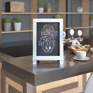 HBCY Creations Rustic Blue Wood Tabletop Chalkboard with Legs/Vintage Wedding Table Sign/Small Kitchen Countertop Memo Board/Antique Wooden Frame (9.5” x 14” Inches) (Rustic Blue)