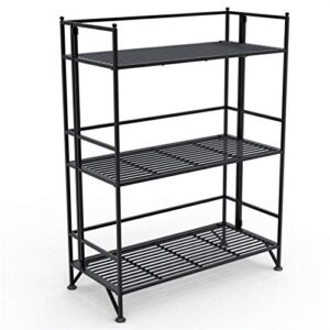 pemberly row 3 tier wide folding shelf in black