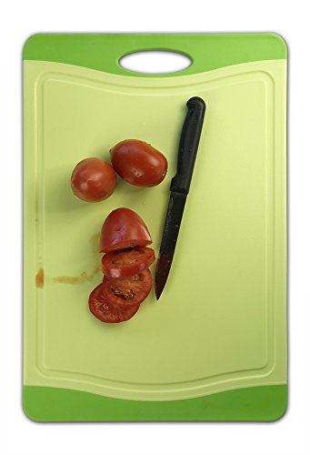 Raj Plastic Cutting Board Reversible Cutting board, Dishwasher Safe, Chopping Boards, Juice Groove, Large Handle, Non-Slip, BPA Free (Small (11.42" x 7.87"), Lime Green)