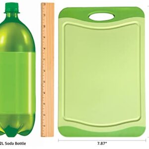 Raj Plastic Cutting Board Reversible Cutting board, Dishwasher Safe, Chopping Boards, Juice Groove, Large Handle, Non-Slip, BPA Free (Small (11.42" x 7.87"), Lime Green)