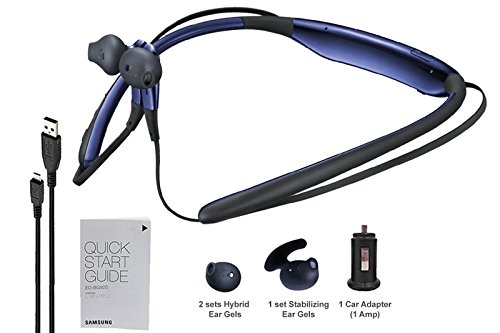 Samsung Level U Bluetooth Wireless In-ear Headphones with Microphone with Car/Wall Charger and Extra Ear Gels (US Model -Renewed Kit)