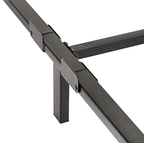 Amazon Basics Metal Bed Frame, 6-Leg Base for Box Spring and Mattress, Twin, Tool-Free Easy Assembly, Black, 74.5" L x 38.5" W x 7" H