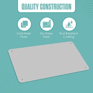 Houseables Magnetic Board, Magnet Display, Bulletin Panel, Grey, 17.5" Wide x 12" High, Small, Metal, Steel Sheet, Heavy Duty, Decorative Memo, Dry Erase, for Wall, Refrigerator, Writing, Kids