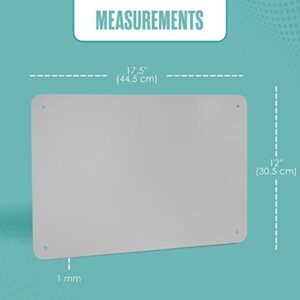 Houseables Magnetic Board, Magnet Display, Bulletin Panel, Grey, 17.5" Wide x 12" High, Small, Metal, Steel Sheet, Heavy Duty, Decorative Memo, Dry Erase, for Wall, Refrigerator, Writing, Kids