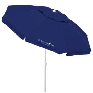 caribbean joe cj-tuvc78nvy 6.5' tilting beach umbrella, navy
