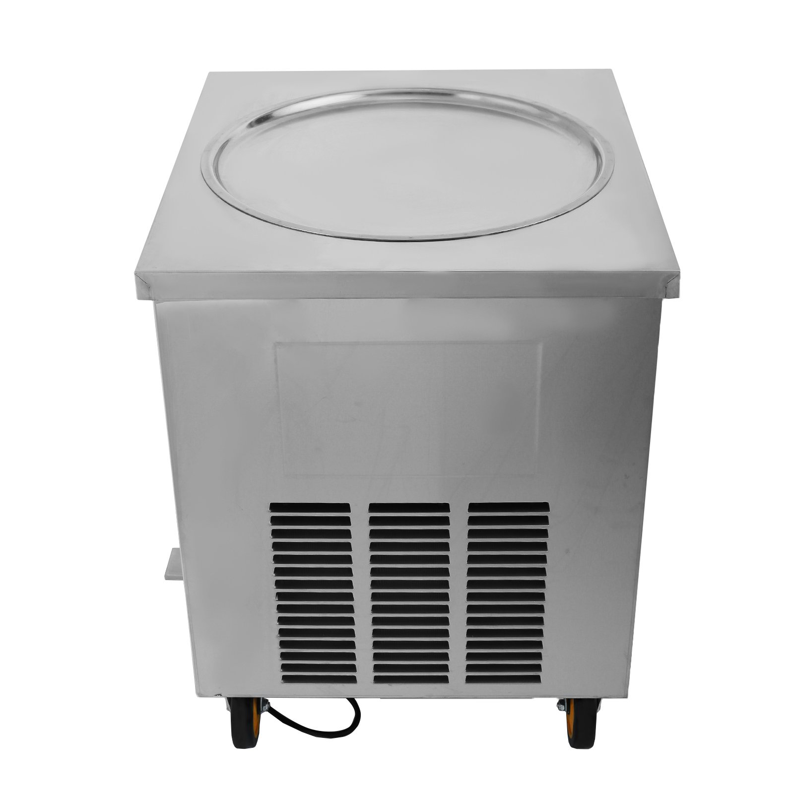 Happybuy Ice Cream Machine Maker 1800W Ice Cream Machine Commercial Flat Plate Electric Ice Cream Machine 19.7'' Squre Pan Ice Cream Roller Maker (Round Pan)