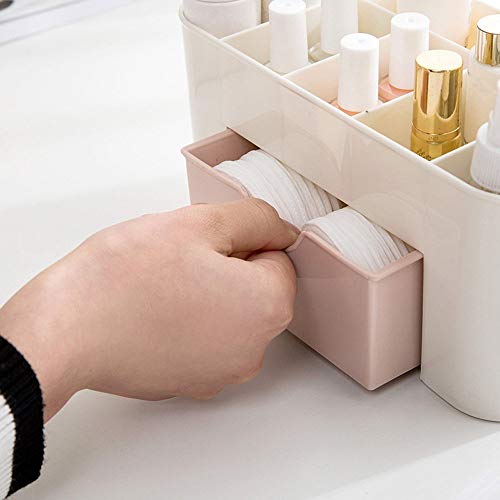 COOKI Makeup Organizer Cosmetic Storage Drawers and Jewelry Display Box Make Up Organizers and Storage, 22 x 10 x 10.3 cm (Pink)