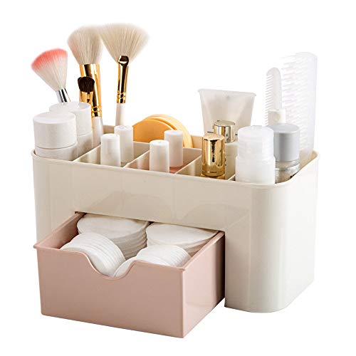 COOKI Makeup Organizer Cosmetic Storage Drawers and Jewelry Display Box Make Up Organizers and Storage, 22 x 10 x 10.3 cm (Pink)