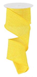 solid canvas wired edge ribbon, 10 yards (yellow, 2.5 inches)