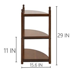 Livebest 3 Tier Corner Shelf Turn-n-Tube Corner Rack Tower Organizer Display Unit Shelves for Living Room Book Storage,Kitchen,Bath Room,Brown