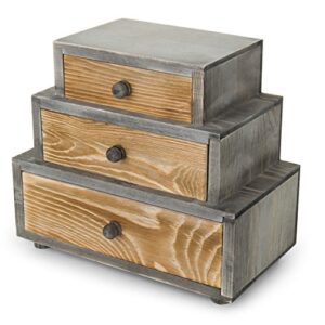 mygift 3-drawer desk storage organizer drawers - rustic wood office supplies cabinet