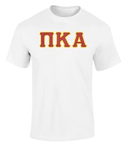 pi kappa alpha twill letter tee white 1 extra large